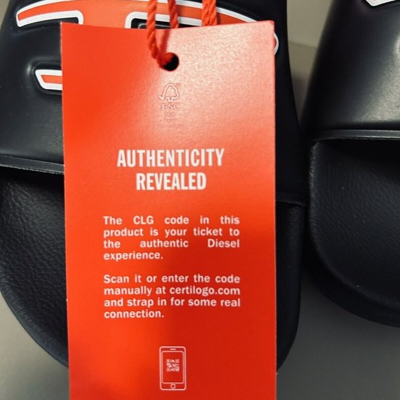 BNWB WOMEN'S DIESEL SA-MAYEMI DW SLIDES SANDALS BLACK WITH RED LOGO US SIZE 7 - Picture 11 of 12